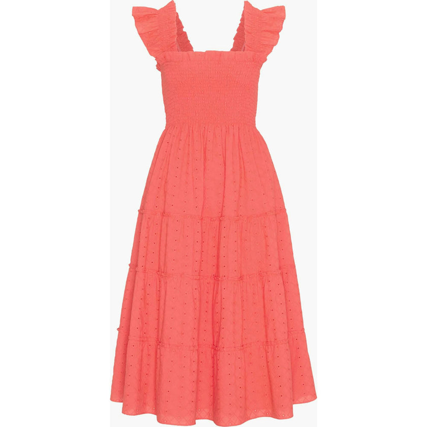 The Ellie Nap Dress - Coral Daisy Broderie