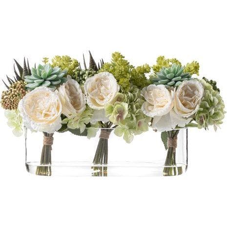 Clare Bouquet Arrangment In Glass Vase