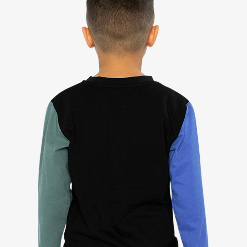 Long Sleeve T-Shirt Black, Blue And Green