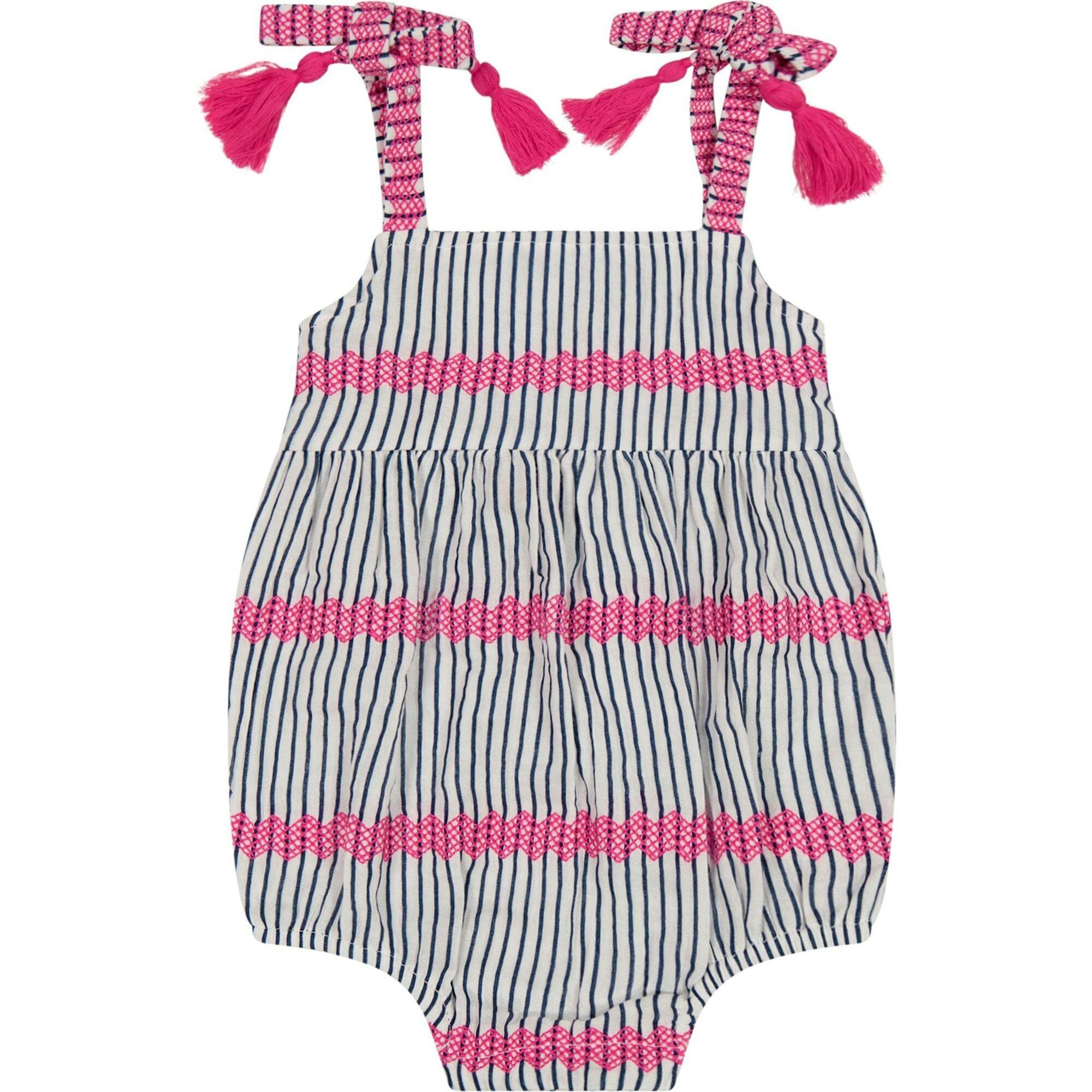 Zoe Baby Romper Marine Stripe Embroidery, Marine Stripe Embroidery