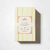 Crib Sheet in GOTS Certified Organic Brushed Cotton in Ivory with Warm Multi-Color Stripes