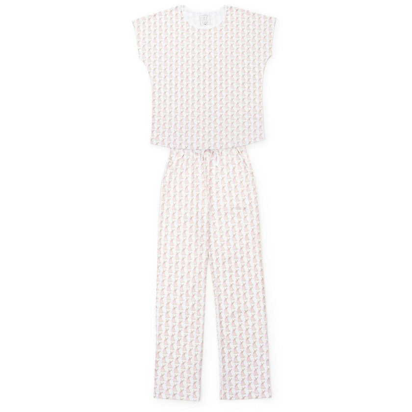 Marcia Women's Pajama Pant Set - Easter Bunnies Pink