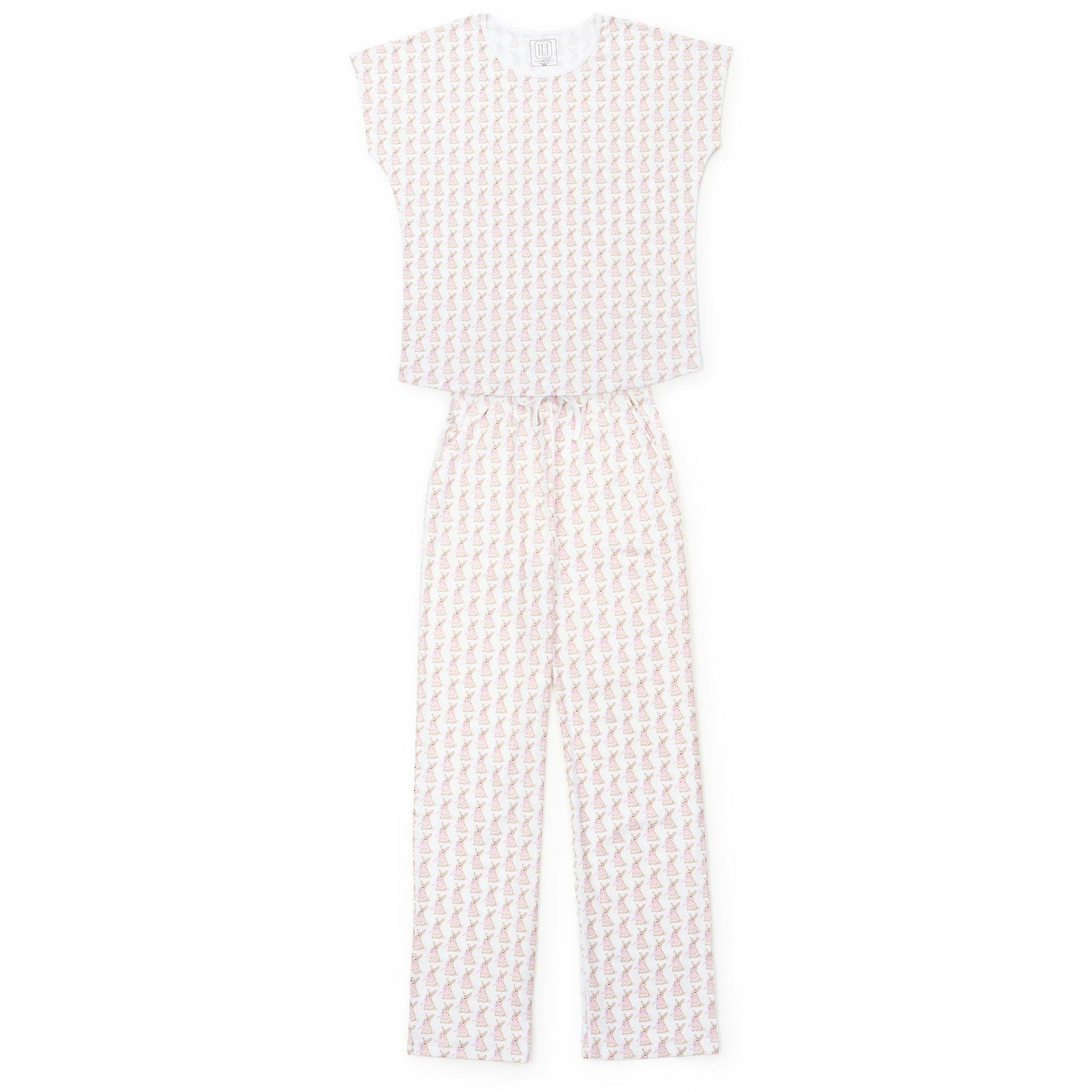 Marcia Women's Pajama Pant Set - Easter Bunnies Pink