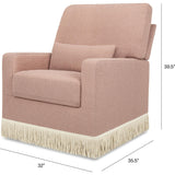 Crawford Boucle With Tassel Fringe Pillowback Comfort Swivel Glider
