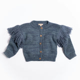 Fringed Cardigan in Luna Blue
