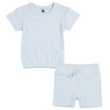 Stripe Rib Short Two Piece Set