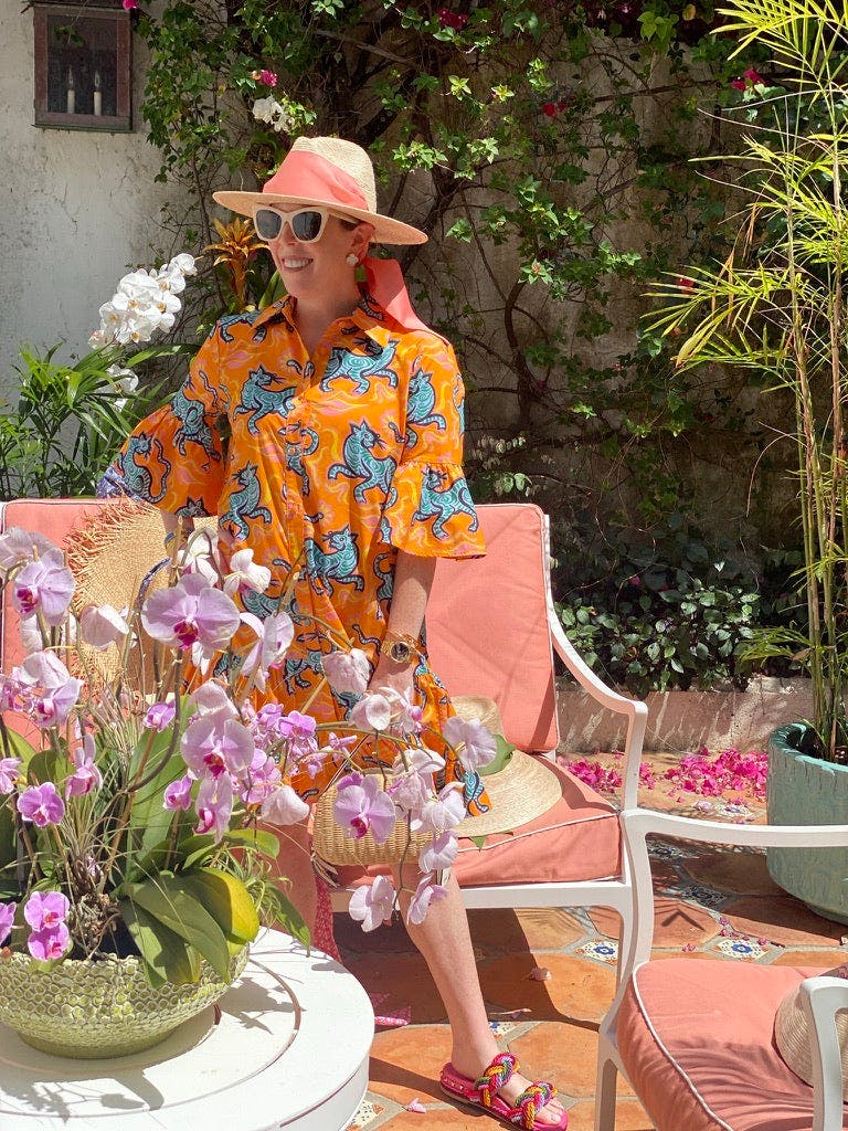 Zinnia Sun Hat - Wide & Short White Tennis & Croquet Ribbon
