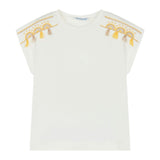 White Tassel Embroidered T-Shirt