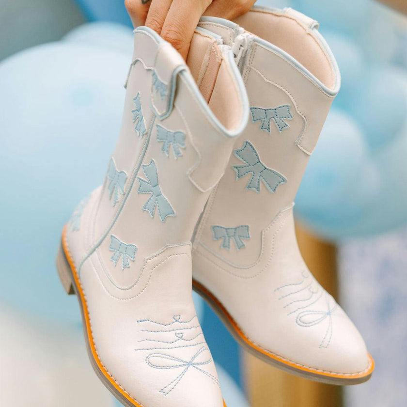 Cowgirl Baby Blue Bow Boots