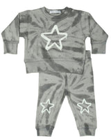 Toddler Tie Dye Star Set - Grey