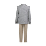 Beige Oscar Textured Blazer Suit Set with Shirt