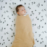 Organic Cotton Muslin Crib Sheet - Swallows