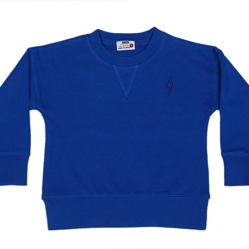 Kids Crew Neck Sweatshirt - Cobalt Bolt