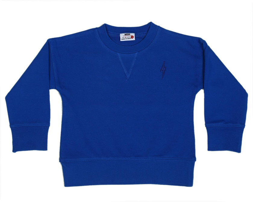 Kids Crew Neck Sweatshirt - Cobalt Bolt