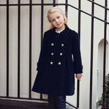 Westminster Cashmere Girls Dress Coat - Ink Blue