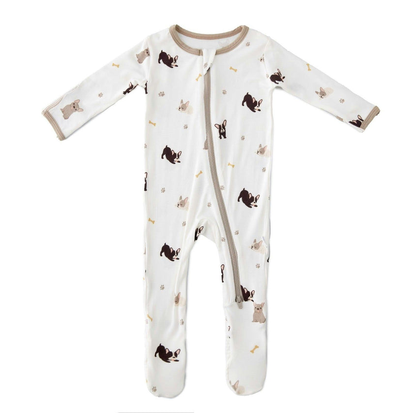 French Bulldogs Zippered Footie