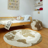 Pouf World Map Rugcycled