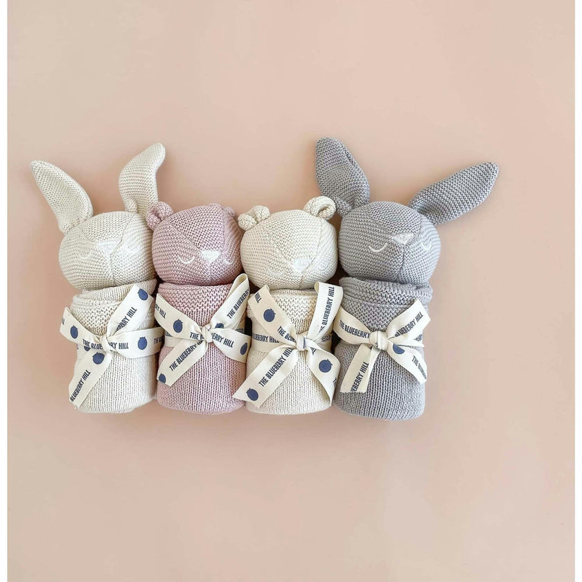 Organic Cotton Bear Lovey, Blush