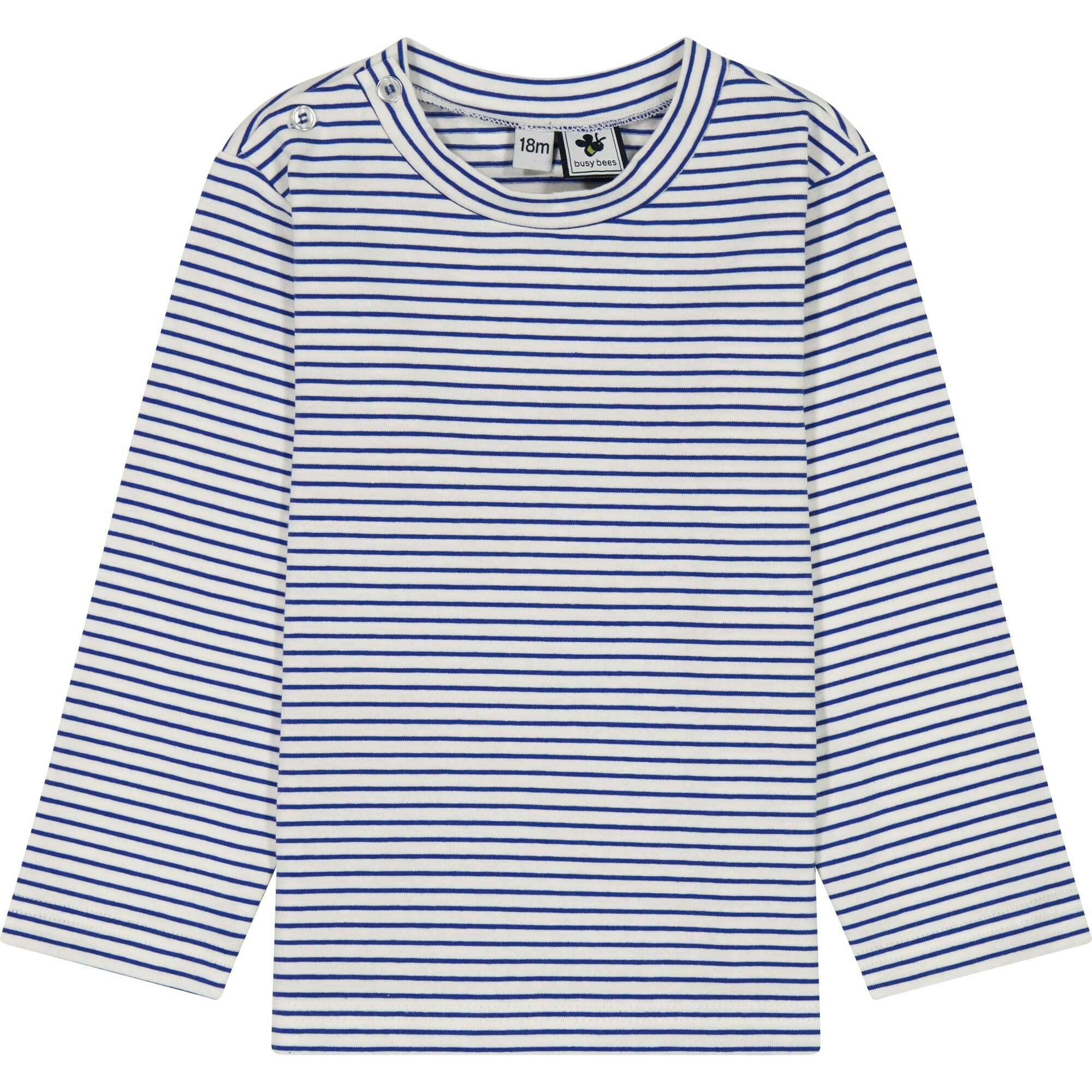 Henry Boys Striped Button Shoulder Long Sleeve Tee, Stripes
