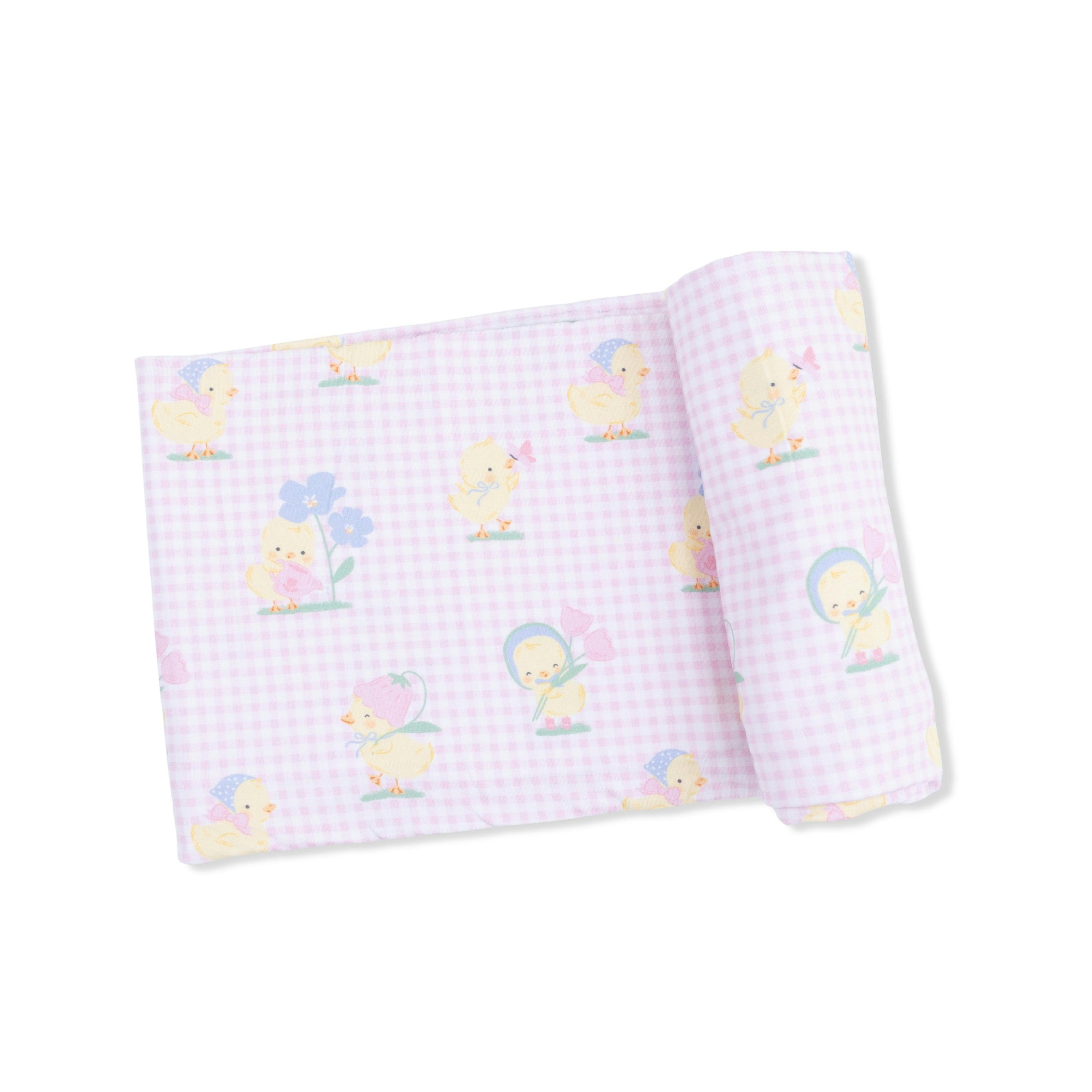 Vintage Spring Ducklings Pink - Swaddle Blanket