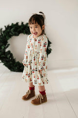 Long Sleeve Henley Dress Christmas Dogs