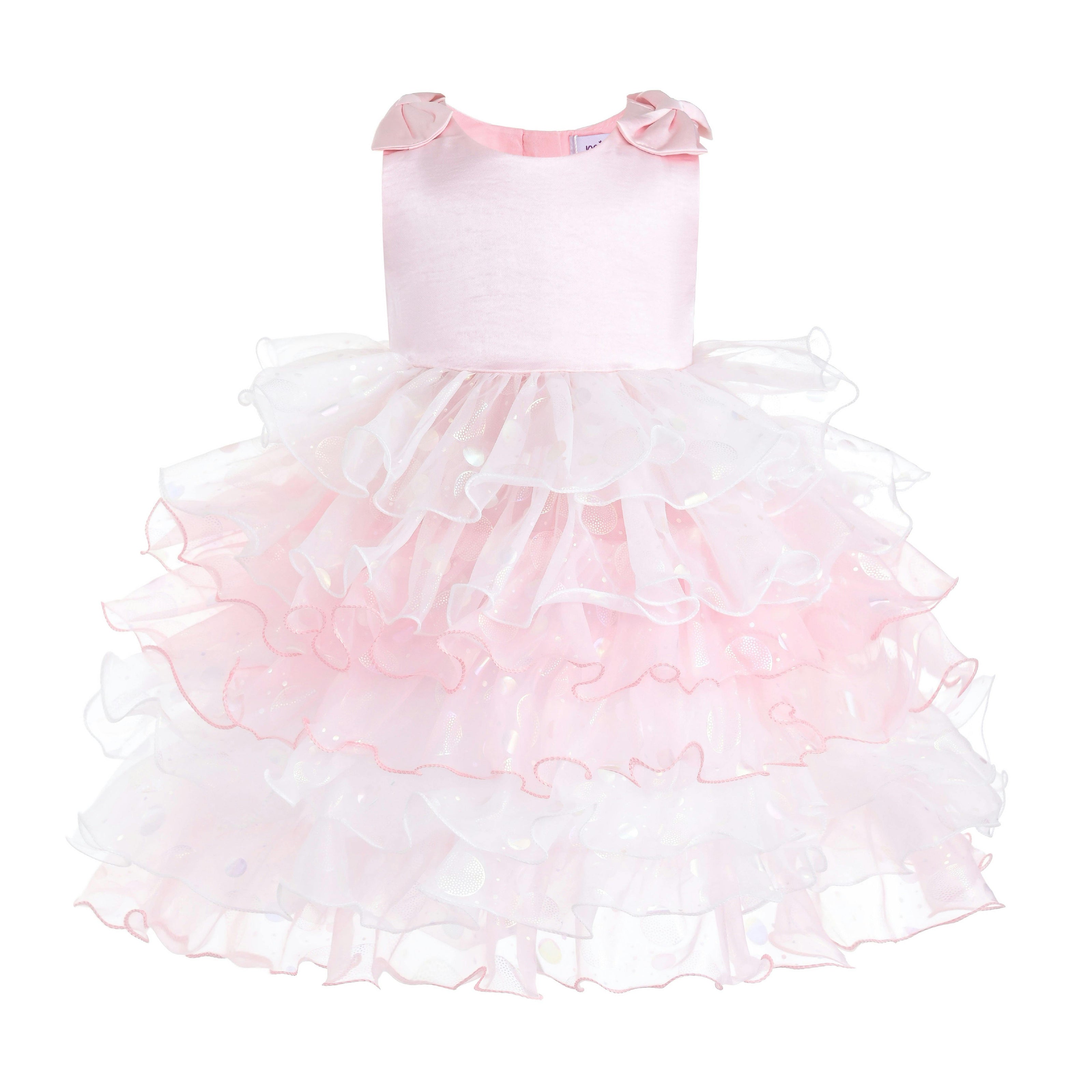 Light Pink Sirin Ruffled Tulle Dress
