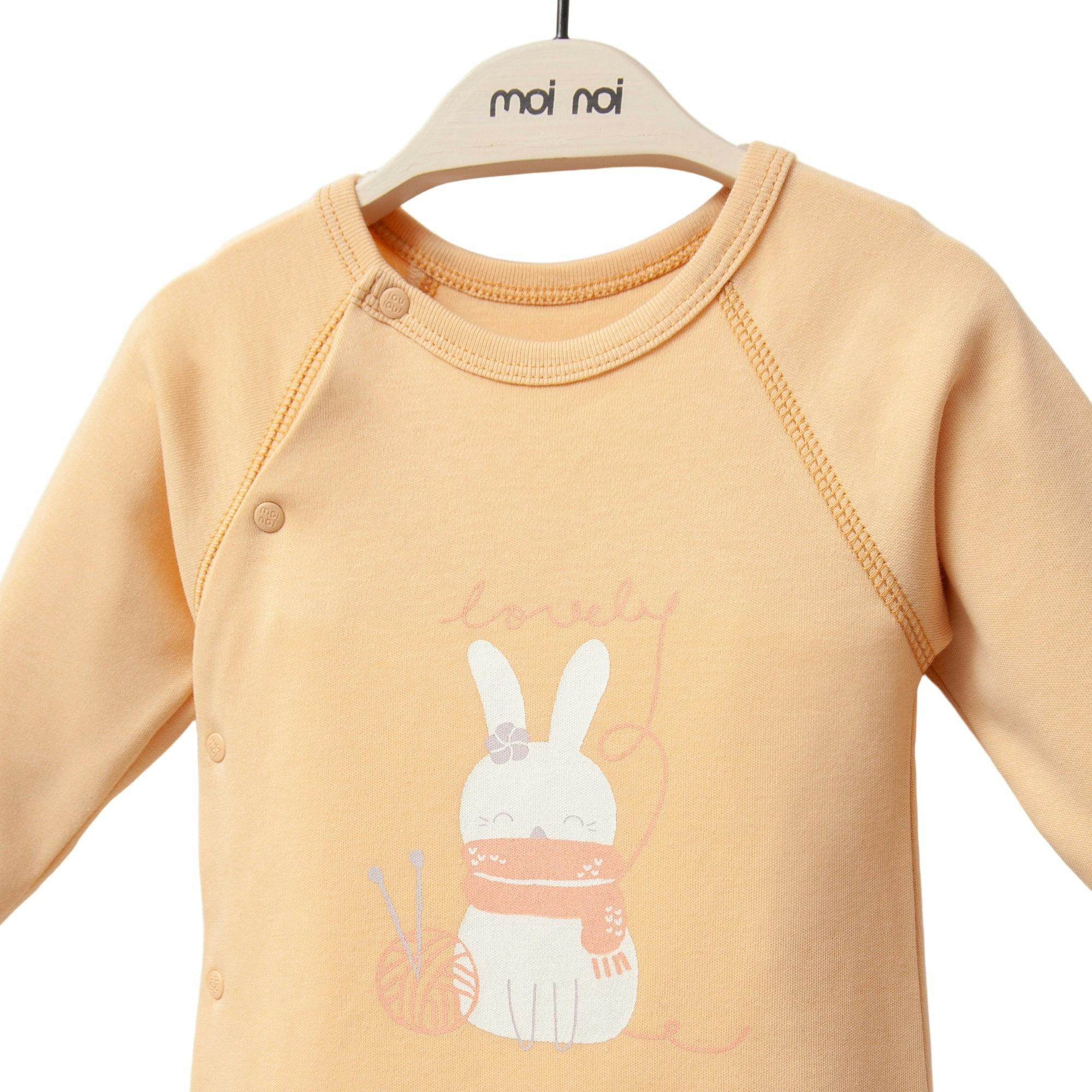 Tangerine Lovely Bunny One-Piece Set