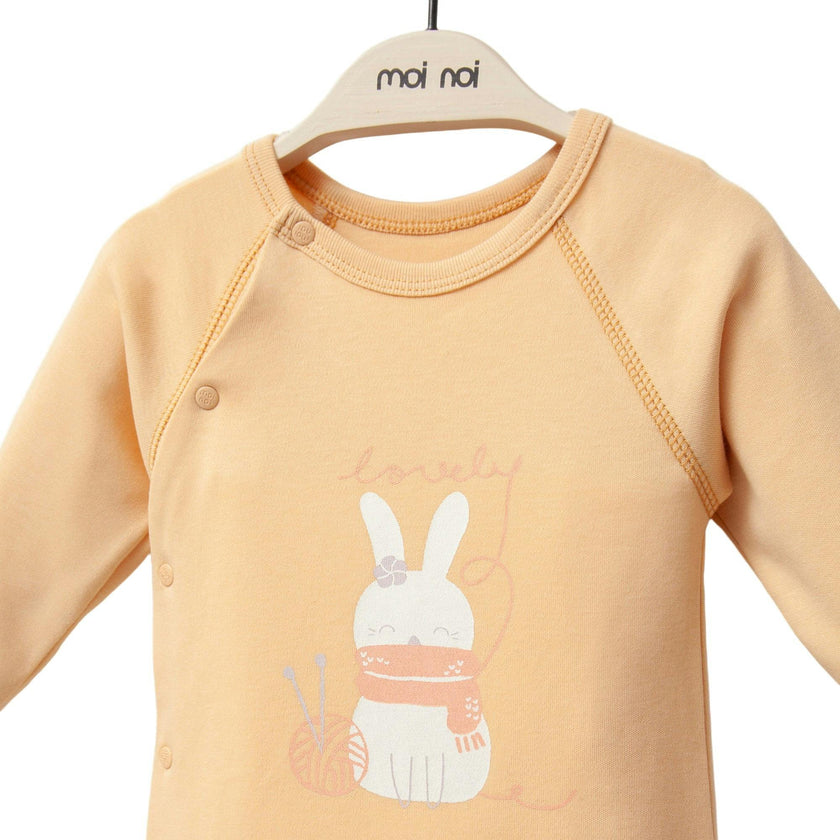 Tangerine Lovely Bunny One-Piece Set