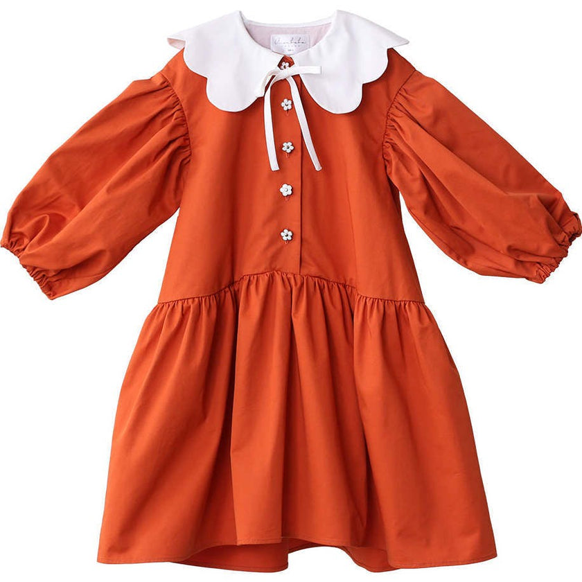 Selena dress (tangerine/ivory)