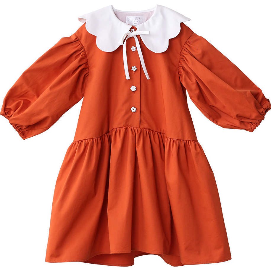 Selena dress (tangerine/ivory)