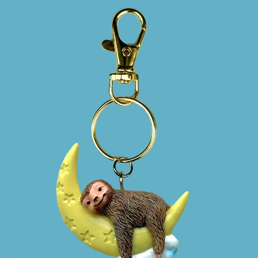 GLOW-IN-THE-DARK SLEEPY SLOTH BAG / KEY CHARM