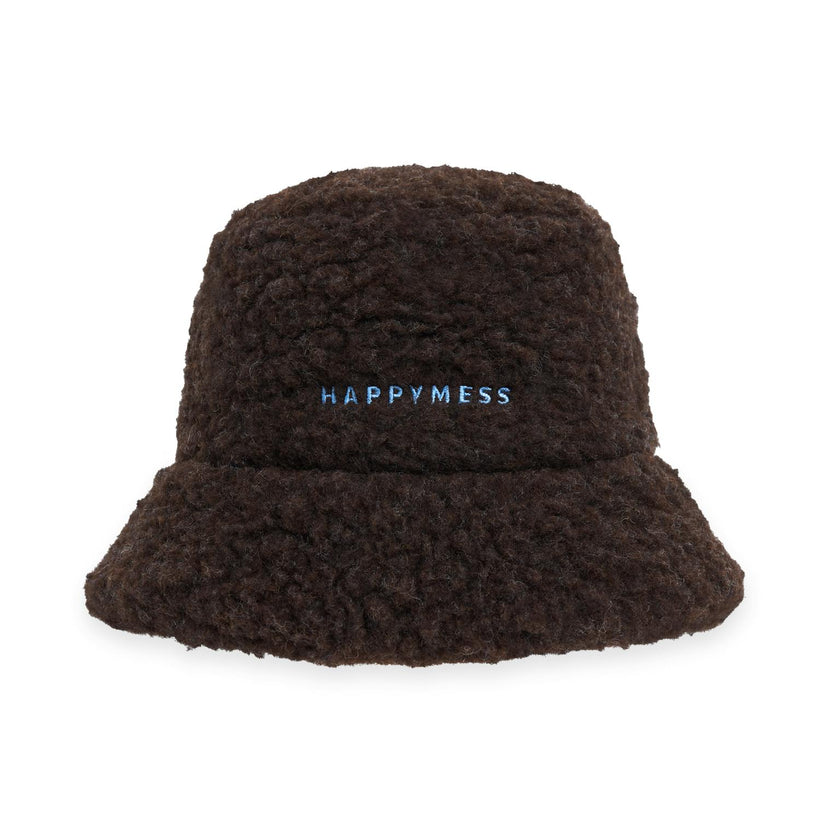 adult merino wool bucket hat - chocolate brown