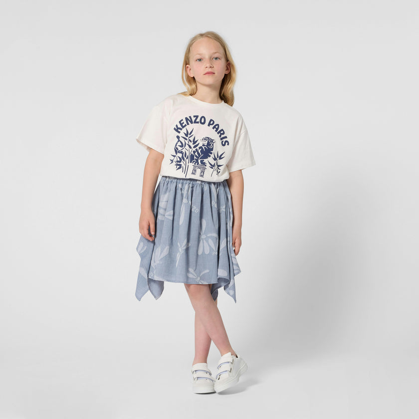 Pale Blue Kenzo Asymmetrical Skirt