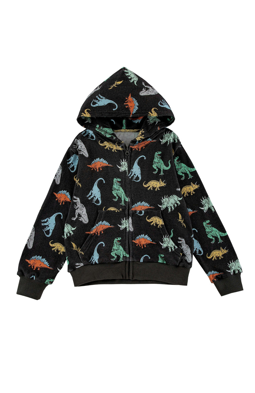 Soft Fleece Zip Up, Dinosaur Dudes