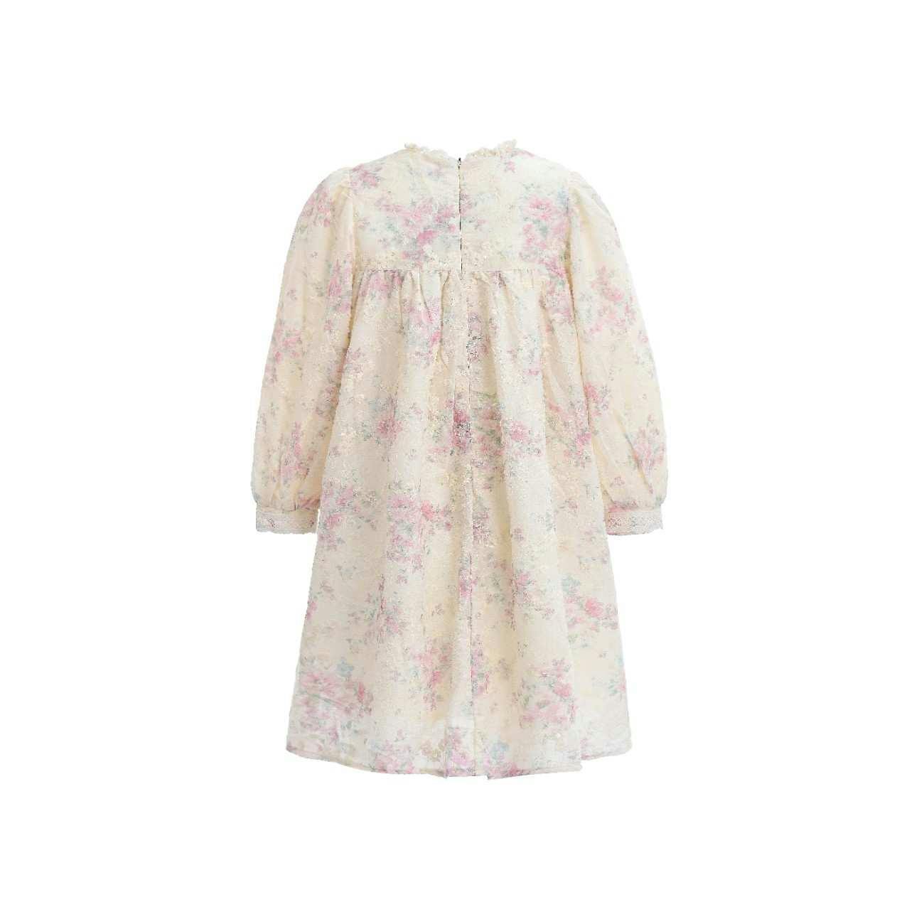 Cream Floral Vintage Dress
