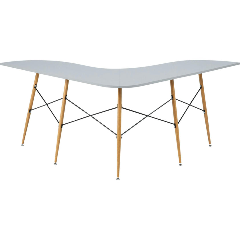Roberto L-Shaped Corner Desk with Wood and Metal Details
