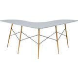 Roberto L-Shaped Corner Desk with Wood and Metal Details