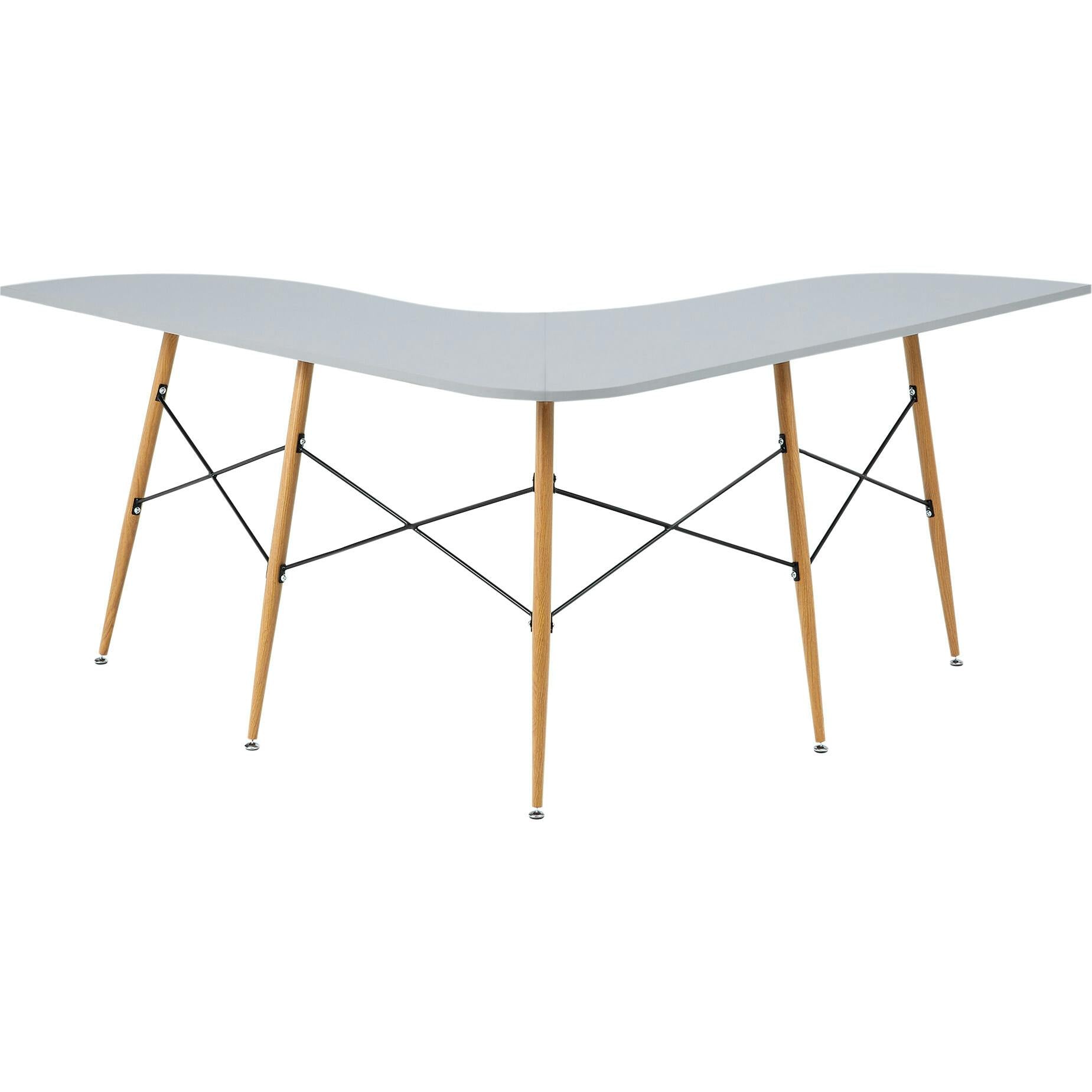 Roberto L-Shaped Corner Desk with Wood and Metal Details