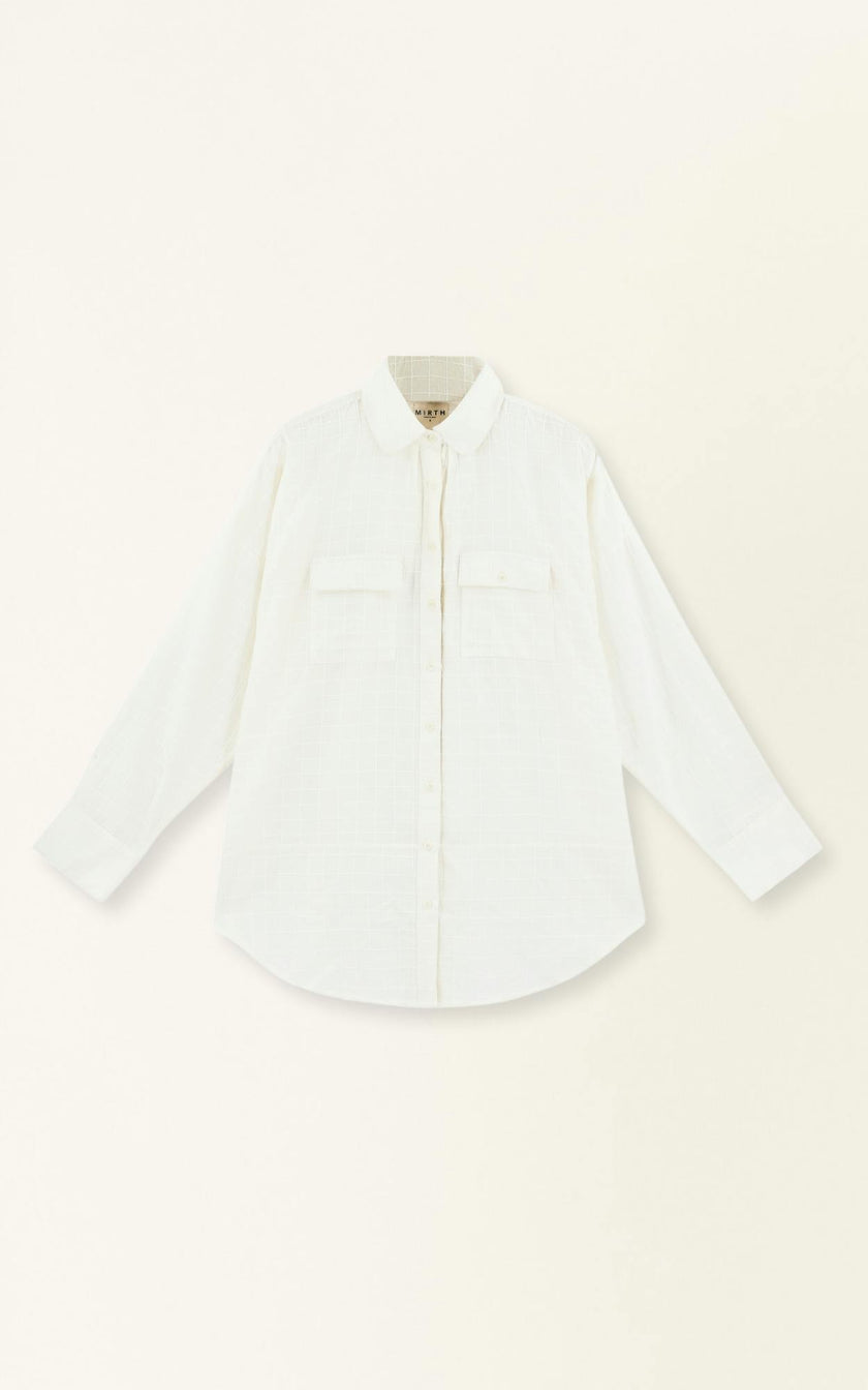 Kyoto Shirt in White Box Stitch