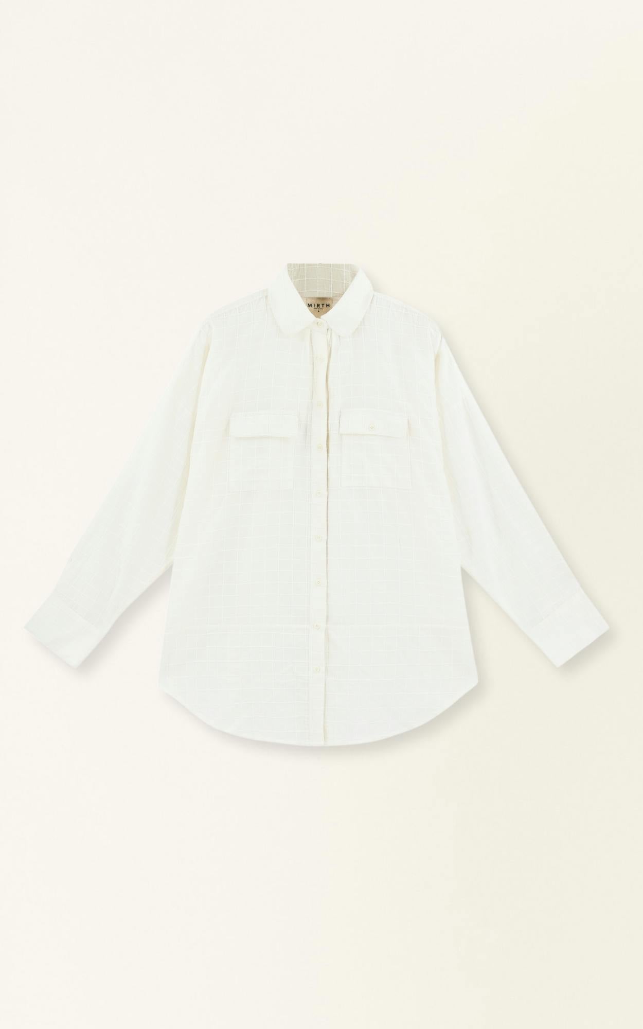 Kyoto Shirt in White Box Stitch