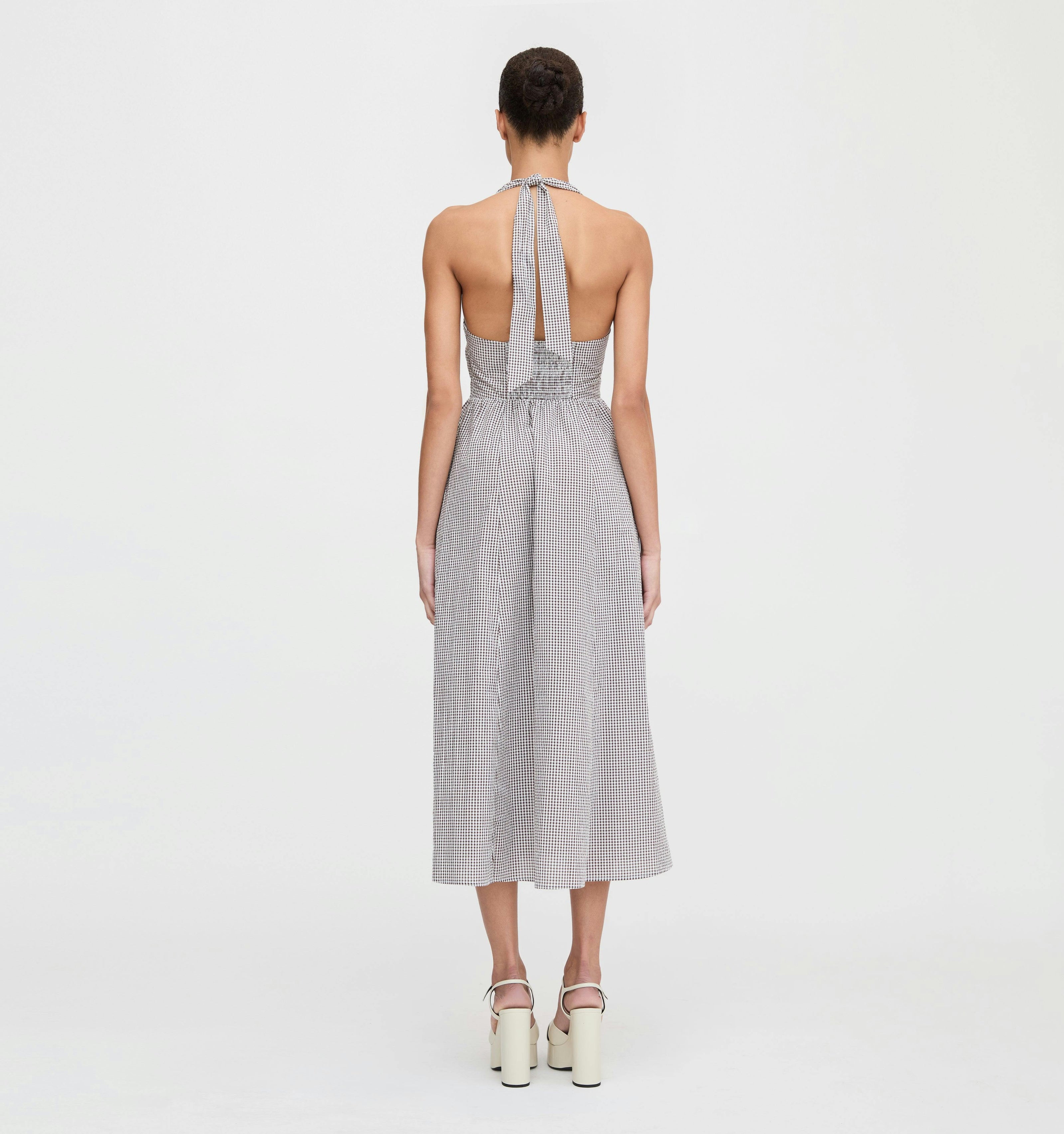 The Fleur Midi Dress - Chocolate Gingham