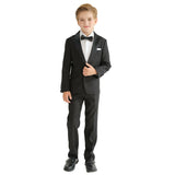 Black Peak Lapel Trim Wool Suit