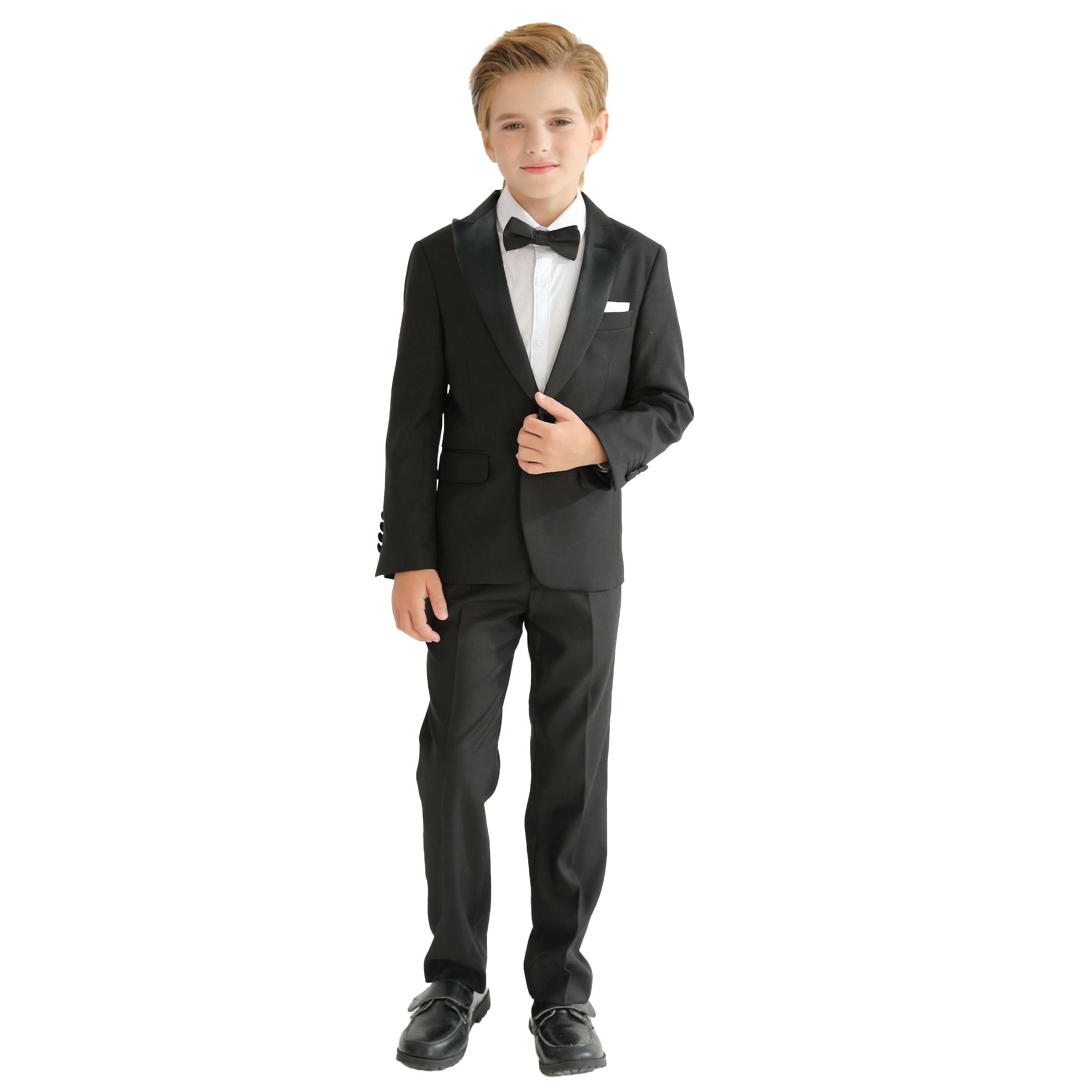 Black Peak Lapel Trim Wool Suit