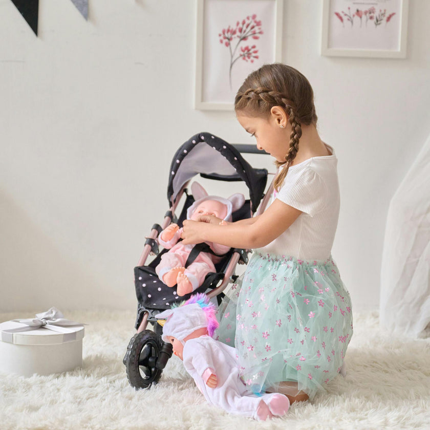 Olivia's Little World Pin Up Doll Jogging Stroller & Retractable Canopy