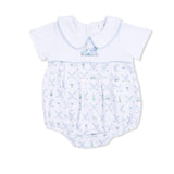 Golf Trellis Blue - Classic Box Pleat Bubble