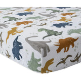 Cotton Muslin Crib Sheet - Dino Friends