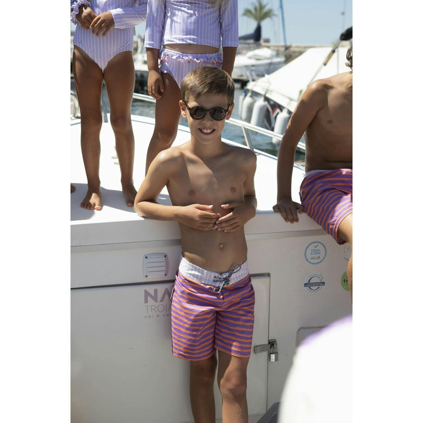 Lavander stripes surfer swim shorts