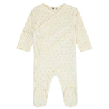 Velour Dot Pattern Wrap Footie