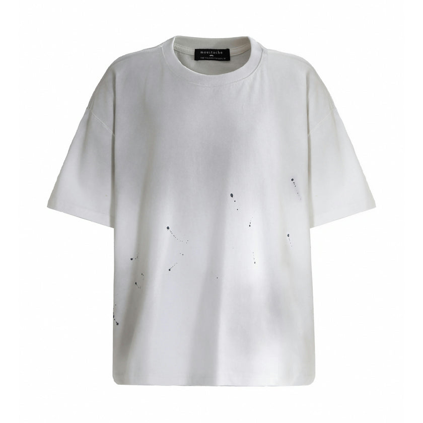 White Oversized Splatter T‑Shirt