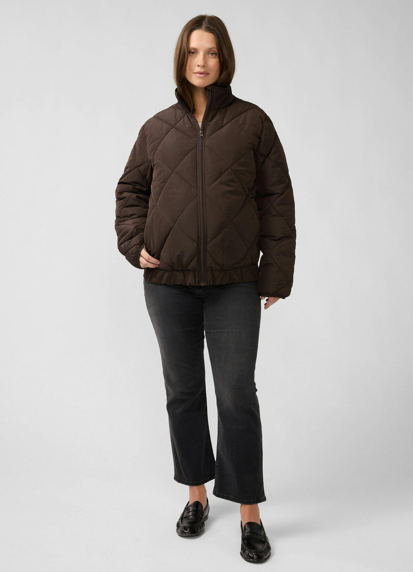 Expandable Raglan Sleeve Maternity Puffer Jacket